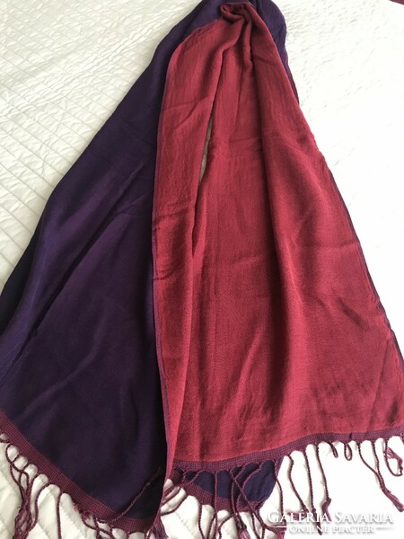 Handmade scarf from Nepal with double material weaving, 190 x 47 cm