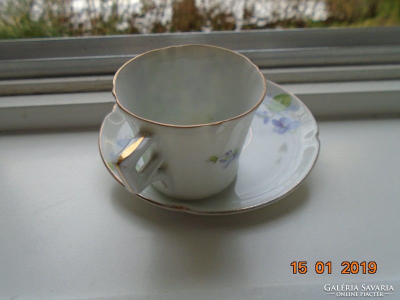 Birodalmi Imperial PSL (Pfeiffer&Lowenstein) ibolyás kávés csésze alátéttel az Alma sorozatból