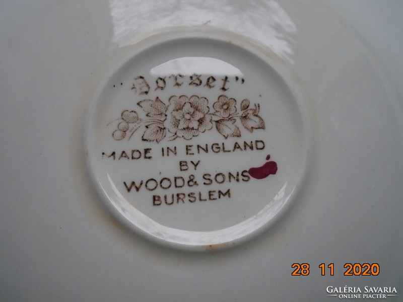 1960 Polychrome English cup with dorset pattern, wood & sons burslem
