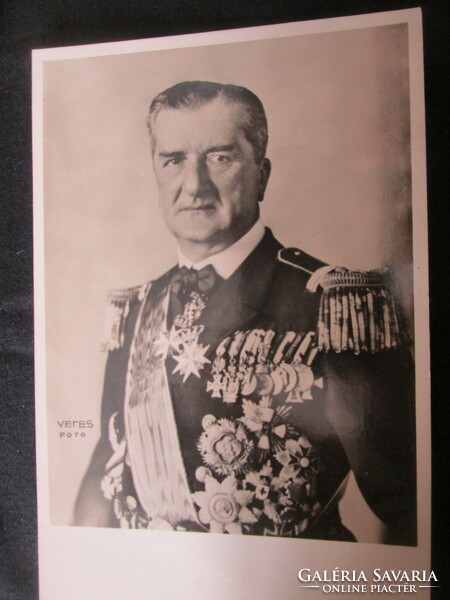 1938 Valiant Miklós Horthy governor of Nagybánya ornament uniform medal photo sheet contemporary photo postcard