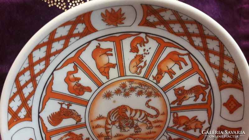 Kínai horoszkópos porcelán fali tányér (L3212)