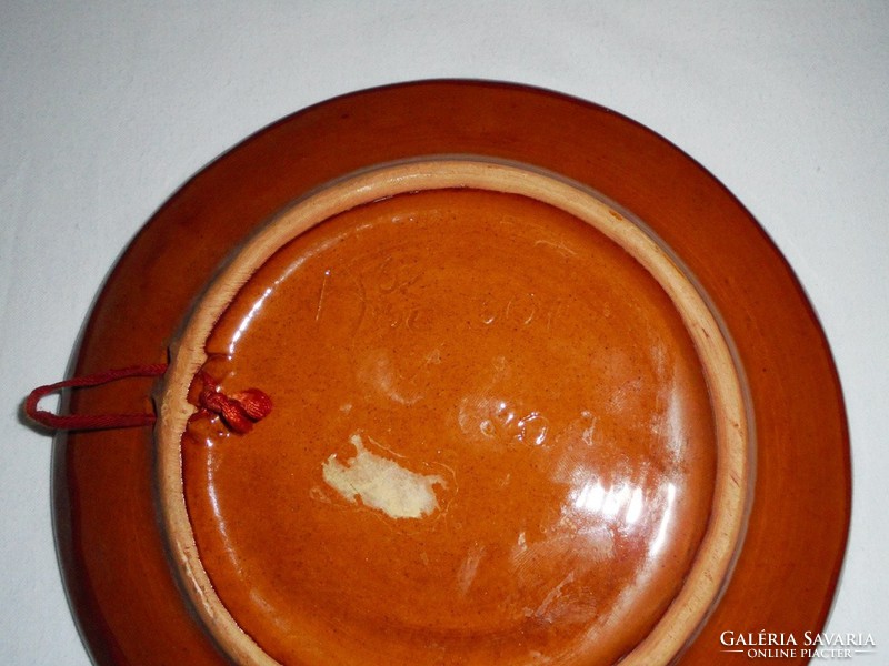 Folk art folk handicraft glazed ceramic wall plate wall bowl plate decorative plate - 18 cm diameter