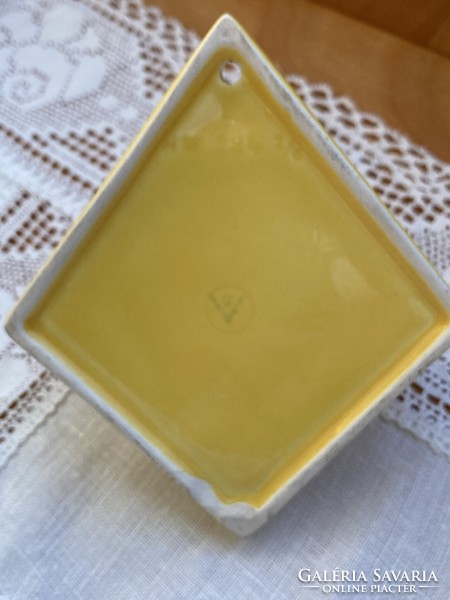 Goebel marked yellow holy water container porcelain