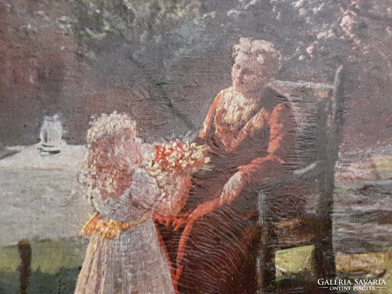 Régi képeslap 1917 Degi Gemälde tavaszi életkép levelezőlap