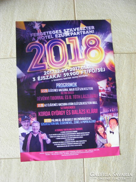 Időutazóknak ,2017-es utolsó szilveszteri bulit hírdet Relikvia Ezüstpart  Hotel, plakát