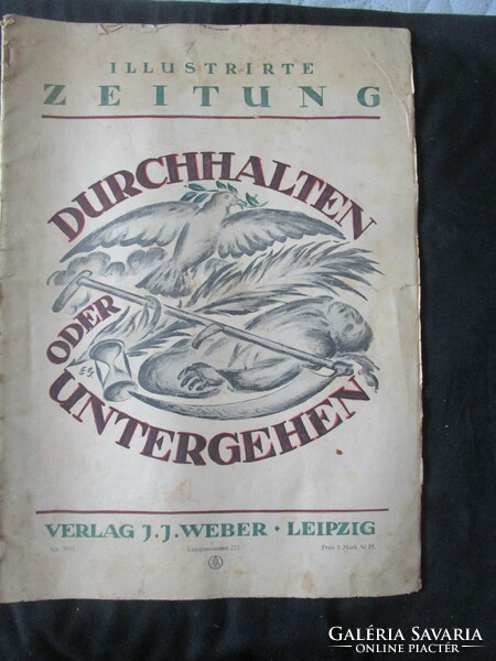 1919 Large picture magazine illustrierte zeitung Art Nouveau woodcut illustration and advertising content