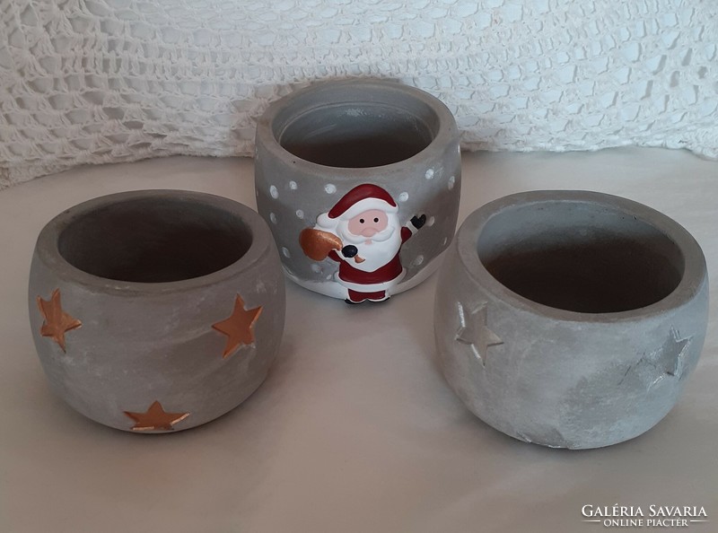 Small concrete Christmas and festive pots