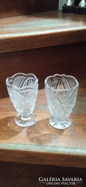 Kristálypoharak a XX. század elejéről, hibátlan, 10 cm, darabár