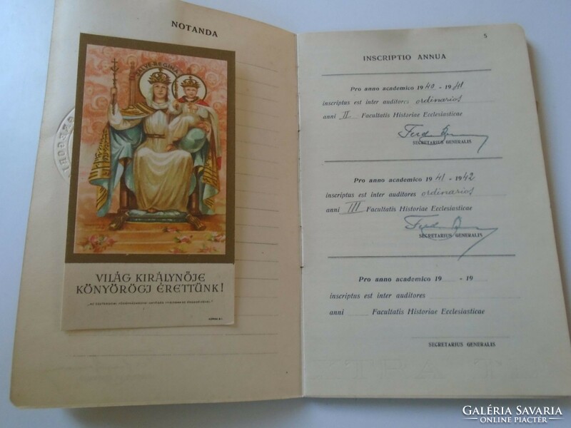 Za404.5 Mór - dr. P. Frey French hyacinth - Hyacinthus Mór - documents 1939 Gregorian University Rome