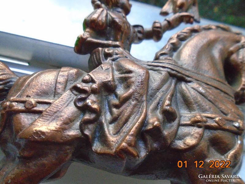 Equestrian falconry statue