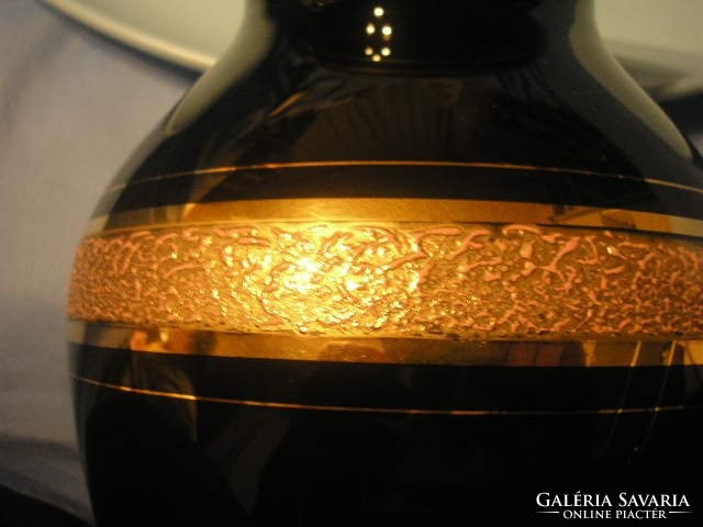 N11 moser vase burgundy purple thick gold appliqué 25 cm flawless rarity