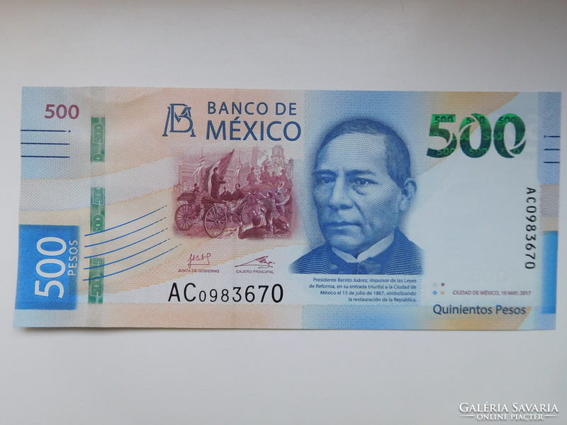 Mexikó 500 pesos 2017 UNC Polymer