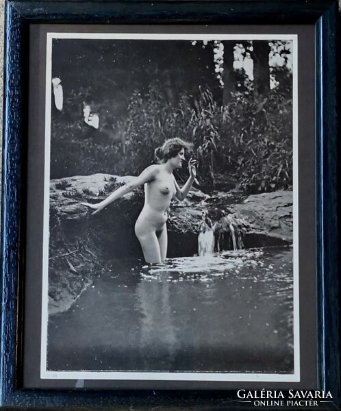 FK/364 - Régi, női fürdőző aktfotó – PC reprint, ofszet nyomat