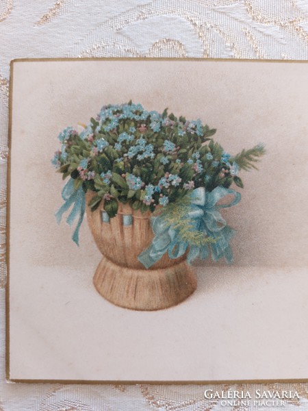 Régi képeslap 1917 levelezőlap virágmotívum nefelejcs