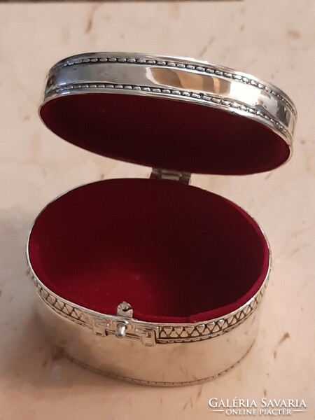 Silver-plated jewelry box with plush lining inside