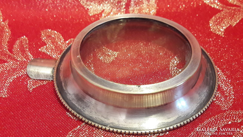 Old silver-plated ashtray, ash (l3286)