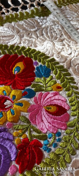 Art Nouveau satin Matyó embroidered tablecloth/shawl