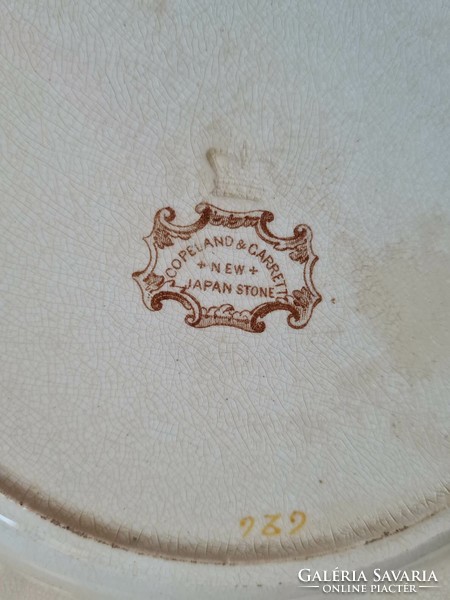 Extrém ritka polikróm antik fajansz ​Copeland & Garrett tányér - minimum 175 éves!!!