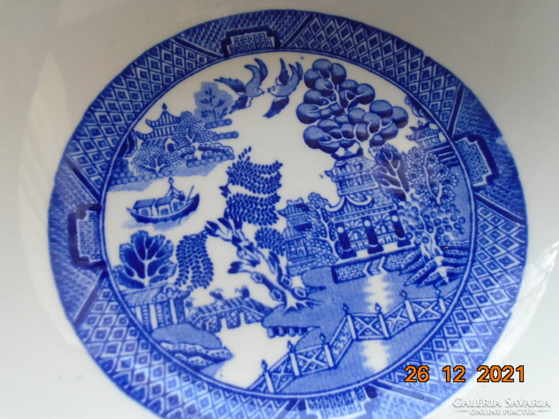 1930s Alfred meakin deep bowl with cobalt blue old willow pattern