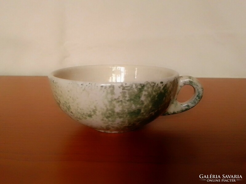 Antique old Chinese style glazed earthenware ceramic tea cup late 1800s