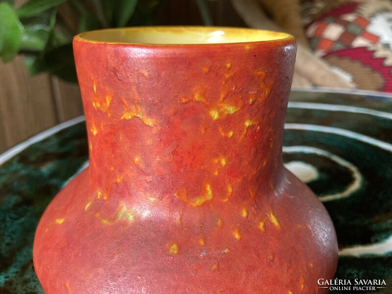 Tófej iparművészeti kerámia váza