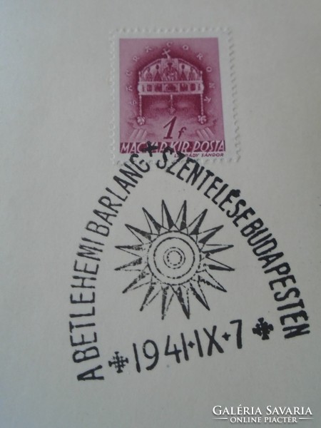 ZA411.22  Alkalmi bélyegzés  -A betlehemi barlang szentelése - Budapest 1941