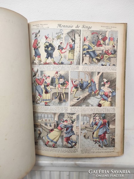 Antik könyv képregény őse szórakoztató vicces rajzos kiadvány Francia nyelvű