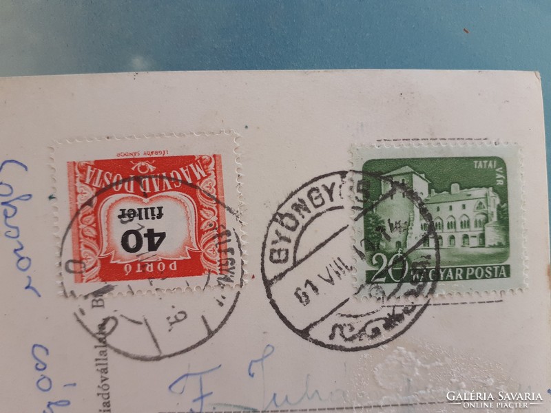 Régi képeslap 1961 Gyöngyös Lenin út fotó levelezőlap