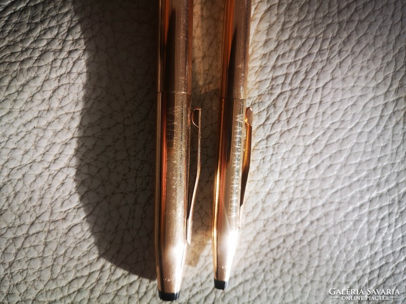 Gyönyörű ( CROSS sunce 1848)toll készlet 14 k Rolled Gold. Luxus ajándék gyüjtemény.