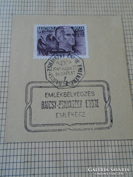 Za412.2 Occasional stamp - commemorative stamp in memory of Endre Bajcsy-Zsilinszky - Budapest 4 -1945