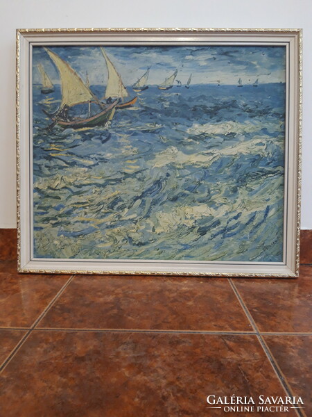 Van Gogh - A tenger Saintes- Maries mellett - vászon nyomat