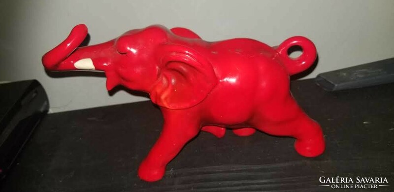 Red ceramic elephant