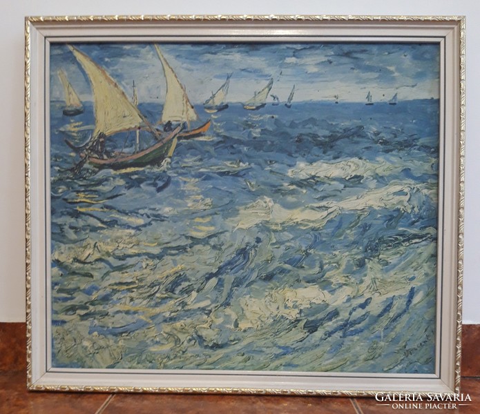 Van Gogh - A tenger Saintes- Maries mellett - vászon nyomat