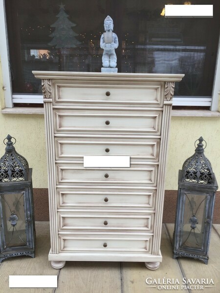 Provence furniture, antique German tin sideboard, chest of drawers.