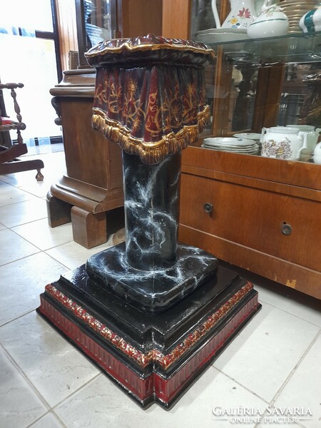 XIX. End of century eclectic majolica pedestal, statue holder, flower holder.