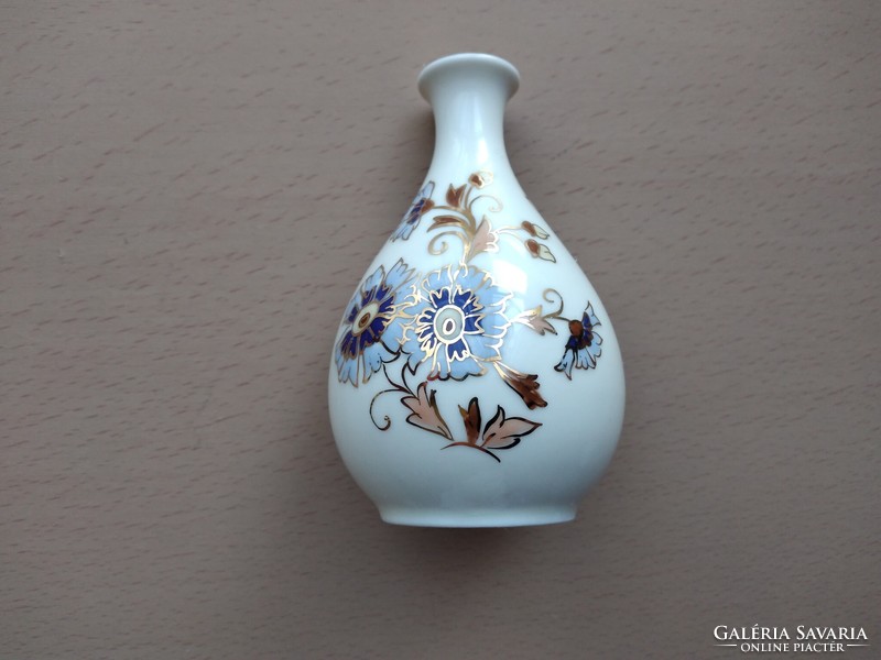 Zsolnay 11 cm-es búzavirágos kis váza