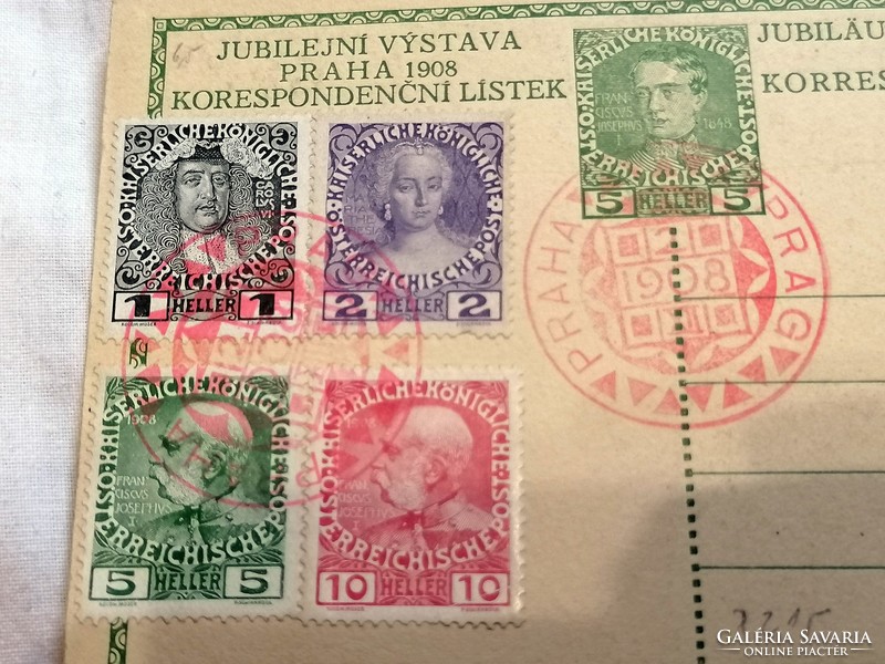 Ferenc József  császár  megkoronázásának  60. évfordulójára,  eredeti bélyegekkel   60.