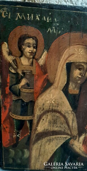 Szűz Mária a gyermek Krisztussal XIX. századi orosz ikon