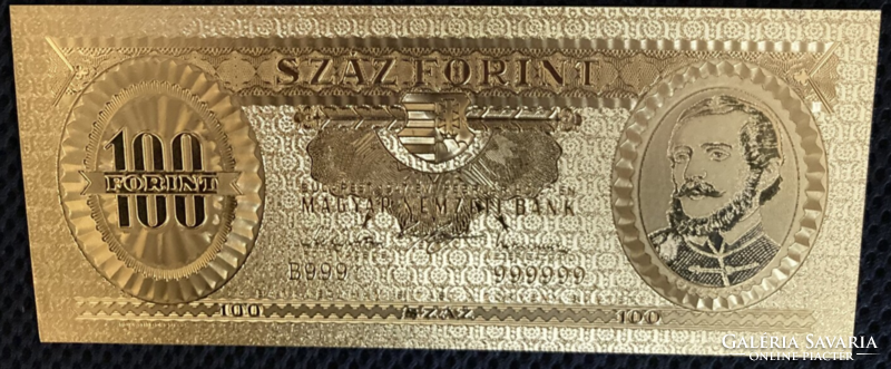 24 Carat gold-plated hundred forints / 100 forints