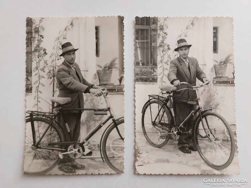 Régi fotó vintage fénykép kerékpár bicikli 2 db