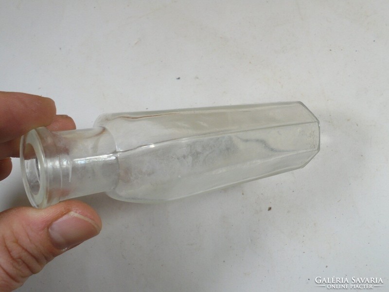Old antique glass bottle - medicinal pharmacy pharmacy - height: 12.5 cm