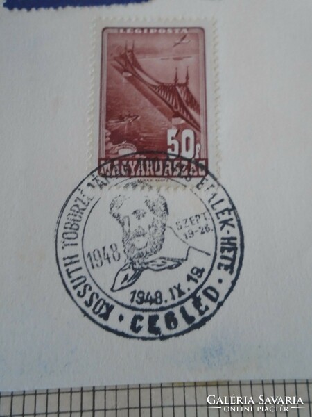ZA414.72 Alkalmi bélyegzés- CEGLÉD Szabadságharc - Kossut toborzójának 100 éves emlék hete-1948