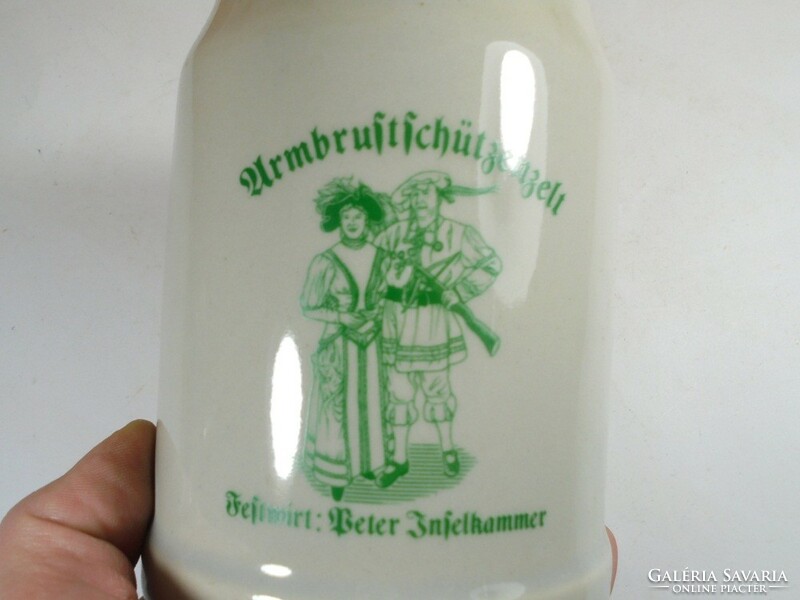 Retro old German ceramic beer mug 0.4 Liter - armbrustschützenzelt - tourist souvenir