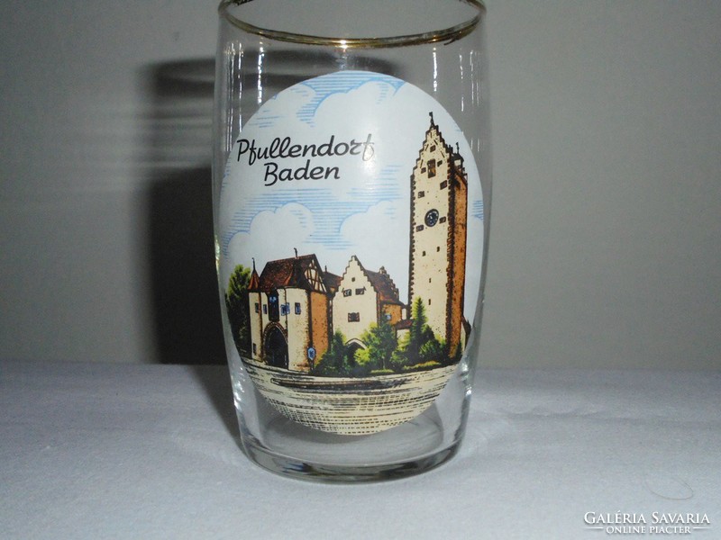Emlék sörös pohár - Pfullendorf Baden - német város kb. 1970-es évekből