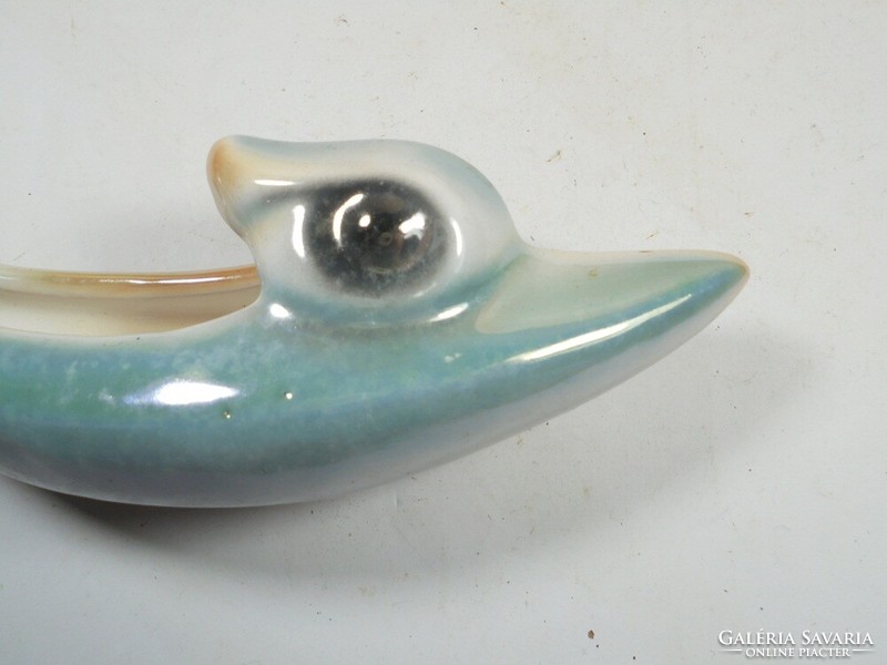 Retro old marked industrial artist ceramic fish figurine bowl