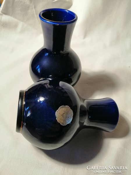 Hölóháza porcelain, professional cobalt blue vases