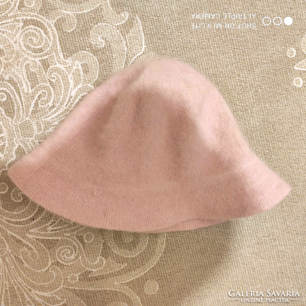 Szép púder rózsaszín 70% nyúl szőrme kalap 20% gyapjúval 56 méret
