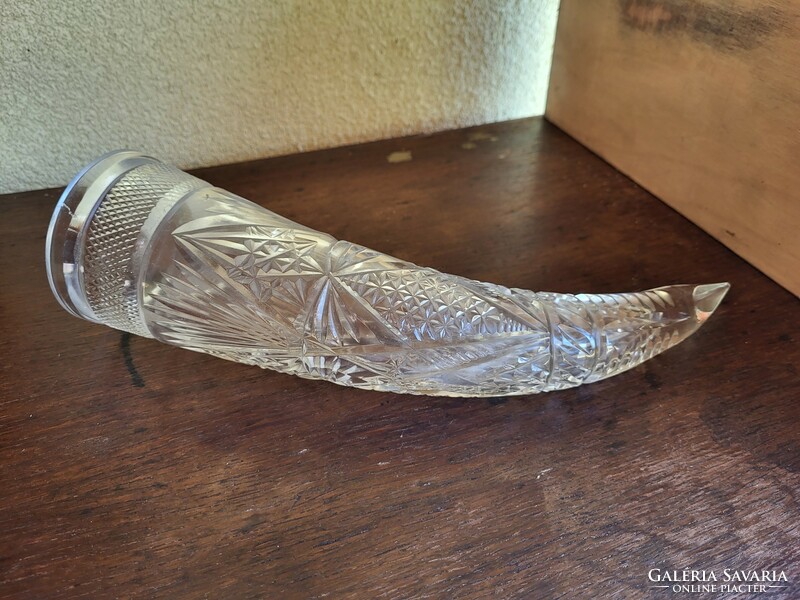 Cut, polished crystal glass bowl, 33 cm
