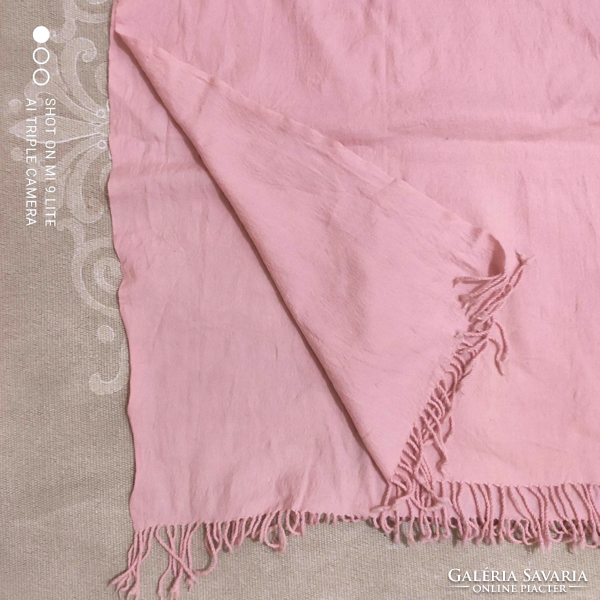 Rózsaszín gyapjú sál 160 * 60 cm