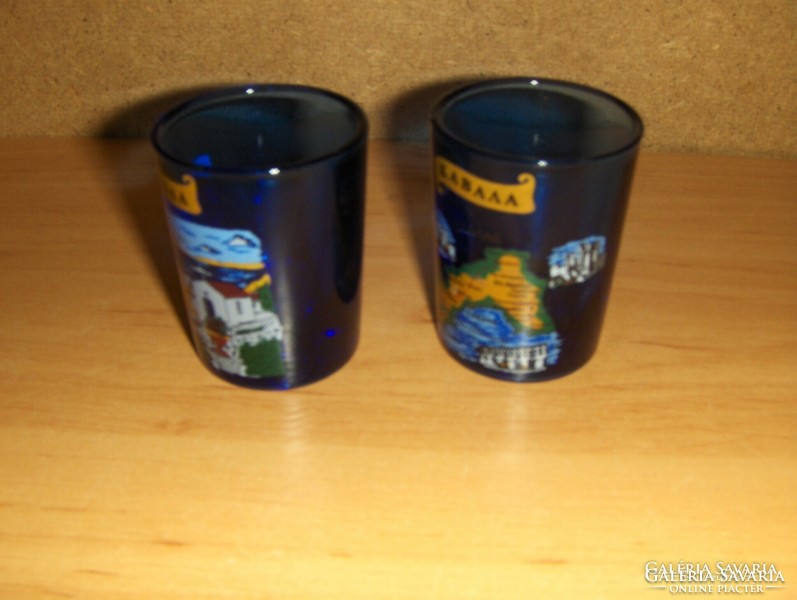 Greece (καβάλα cavalcade) commemorative glass cup pair 6 cm (12 / d)